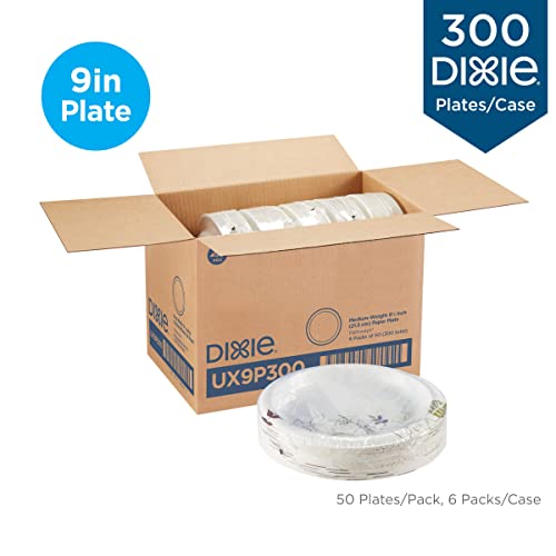 Georgia-Pacific Dixie® 8.5" Medium-Weight Paper Plates by GP PRO, Pathways®, UX9P300, 300 Count (50 Plates Per Pack, 6 Sleeves Per Case)