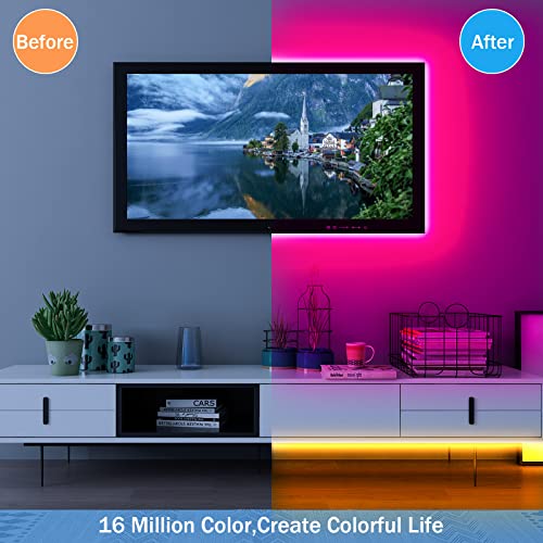 KEELIXIN 65.6ft LED Lights for Bedroom,LED Strip Light,Music Sync,LED Light Strip,RGB LED Strip Lights with APP & Remote Control,Luces LED para Cuarto,Bluetooth LED Lights for Room,Home Decoration
