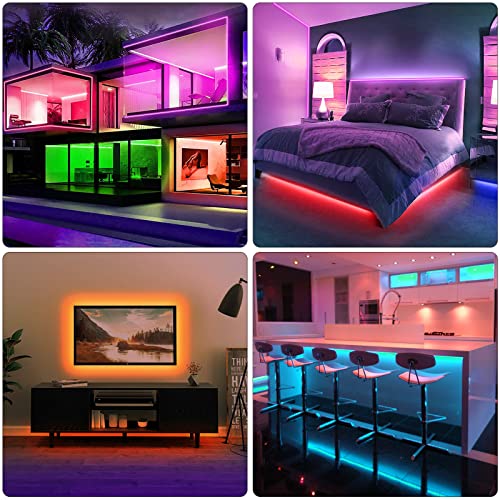 KEELIXIN 65.6ft LED Lights for Bedroom,LED Strip Light,Music Sync,LED Light Strip,RGB LED Strip Lights with APP & Remote Control,Luces LED para Cuarto,Bluetooth LED Lights for Room,Home Decoration