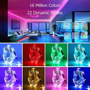 KEELIXIN 65.6ft LED Lights for Bedroom,LED Strip Light,Music Sync,LED Light Strip,RGB LED Strip Lights with APP & Remote Control,Luces LED para Cuarto,Bluetooth LED Lights for Room,Home Decoration