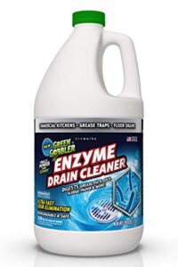 green gobbler enzymes for grease trap & sewer – controls foul odors & breaks down grease, paper, fat & oil in sewer lines, septic tanks & grease traps (1 gallon)