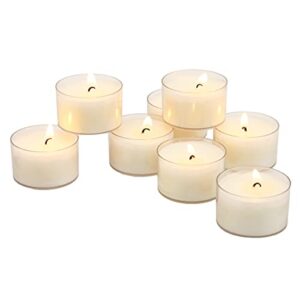 stonebriar 96 pack unscented 6 to 7 hour extended burn time clear cup tea light candles