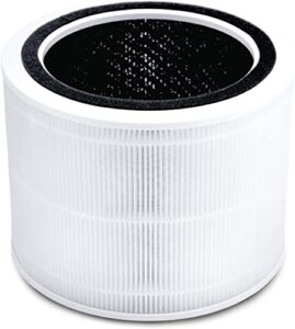 levoit air purifier replacement filter, 3-in-1 true hepa, high-efficiency activated carbon, core 200s-rf, white