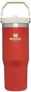 stanley iceflow stainless steel tumbler with straw – vacuum insulated water bottle for home, office or car – reusable cup with straw leakproof flip – cold for 12 hours or iced for 2 days (carnelian)