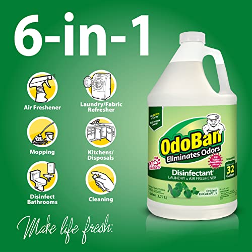 OdoBan Disinfectant Concentrate and Odor Eliminator, 2 Gallons, Original Eucalyptus Scent