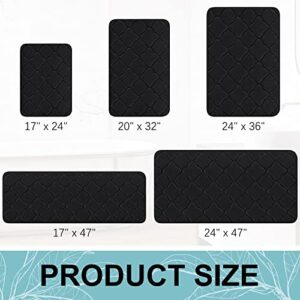 OLANLY Memory Foam Bath Mat Rug, Ultra Soft Non Slip and Absorbent Bathroom Rug, Machine Wash Dry, Comfortable, Thick Bath Rug Carpet for Bathroom Floor, Tub and Shower, 17x24, Black