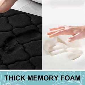 OLANLY Memory Foam Bath Mat Rug, Ultra Soft Non Slip and Absorbent Bathroom Rug, Machine Wash Dry, Comfortable, Thick Bath Rug Carpet for Bathroom Floor, Tub and Shower, 17x24, Black