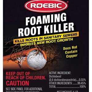 Roebic FRK-1LB Foaming Root Killer, Clears Pipes and Stops New Growth, Safe for All Plumbing, 1 Pound White