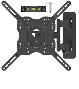 amazon basics full motion articulating tv monitor wall mount for 22-55 inch tvs and flat panels up to 80 lbs, black
