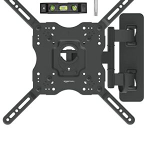 Amazon Basics Full Motion Articulating TV Monitor Wall Mount for 22-55 Inch TVs and Flat Panels up to 80 Lbs, Black