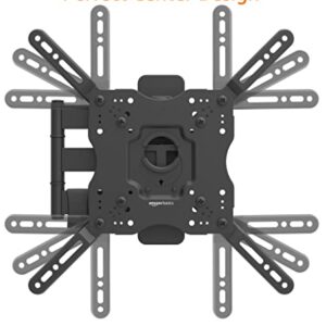 Amazon Basics Full Motion Articulating TV Monitor Wall Mount for 22-55 Inch TVs and Flat Panels up to 80 Lbs, Black