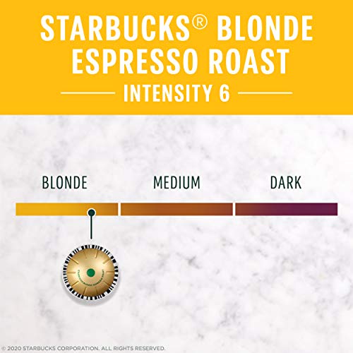 Starbucks by Nespresso Blonde Roast Espresso (50-count single serve capsules, compatible with Nespresso Vertuo Line System)