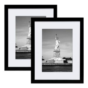 enjoybasics 12×16 picture frame black poster frame,display pictures 9×12 with mat or 12×16 without mat,wall gallery photo frames,2 pack