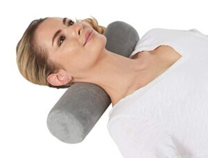 allsett health cervical neck roll memory foam pillow, bolster pillow, round neck pillows support for sleeping | bolster pillow for bed, legs, back and yoga