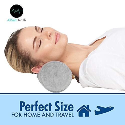 AllSett Health Cervical Neck Roll Memory Foam Pillow, Bolster Pillow, Round Neck Pillows Support for Sleeping | Bolster Pillow for Bed, Legs, Back and Yoga