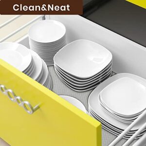 COSYLAND Shelf Liner Kitchen Drawer Mats 12"x360" Inches Non-Slip DIY Cuttable Mats Cabinet Liners Washable Refrigerator Liners for Cupboard, Pantry Shelves, Gray