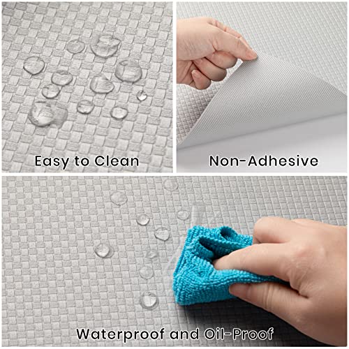 COSYLAND Shelf Liner Kitchen Drawer Mats 12"x360" Inches Non-Slip DIY Cuttable Mats Cabinet Liners Washable Refrigerator Liners for Cupboard, Pantry Shelves, Gray