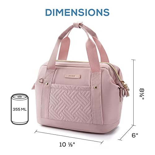 TOURIT Lunch Bag Women Insulated Lunch Box Durable Lunch Tote Bag Lunch Cooler Bag for Women Work, School, Picnic, Pink