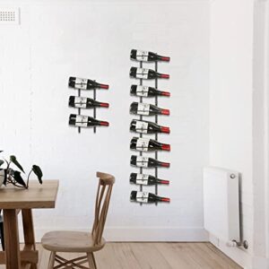 JKsmart 24 Bottle Wall Mounted Wine Rack ,Adjustable and Separable Metal Hanging Wine Bottle Holder,Freely Spliceable Wall Wine Rack for Kitchen Pantry Bar Wine Cellar