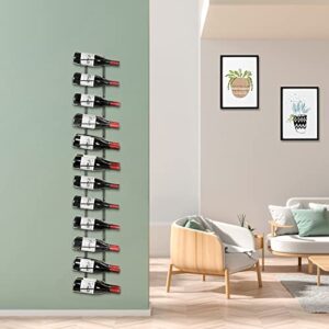 JKsmart 24 Bottle Wall Mounted Wine Rack ,Adjustable and Separable Metal Hanging Wine Bottle Holder,Freely Spliceable Wall Wine Rack for Kitchen Pantry Bar Wine Cellar