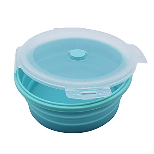 Collapsible Bowl,Magicorange Silicone Collapsible Food Storage Containers with Lids for Camping,Silicone Lunch Containers, Microwave, Dishwasher and Freezer Safe (Round)