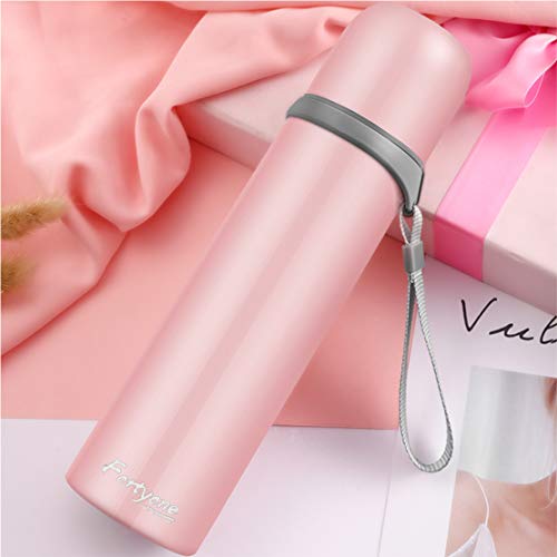 Thermos cup Coffee Thermos Bottle Coffee mugstainless steel cup Vacuum insulated cup Keep Drinks Hot or Cold (Pink, 22)