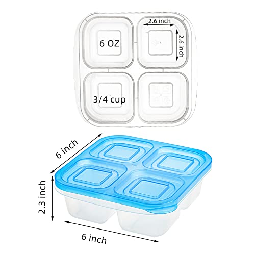 AVLA 10 Pack Bento Snack Boxes, Reusable Meal Prep Containers, 4-Compartment To Go Bento Lunch Boxes for Kids, Stackable Divided Food Storage Containers for School, Work and Travel