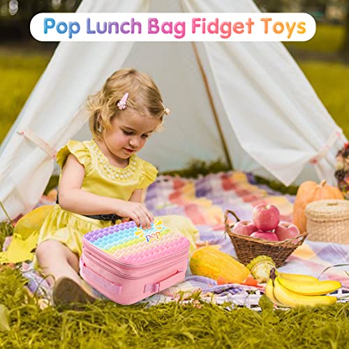 Pop Lunch Box for Girls Kids School Lunch Bag,Back to School Supplies Pop Insulated Lunch Bag Box Tote for Kids School Travel Gifts,School Supplies Office Leakproof Cooler Bag Reusable Lunch Box Girls