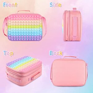 Pop Lunch Box for Girls Kids School Lunch Bag,Back to School Supplies Pop Insulated Lunch Bag Box Tote for Kids School Travel Gifts,School Supplies Office Leakproof Cooler Bag Reusable Lunch Box Girls