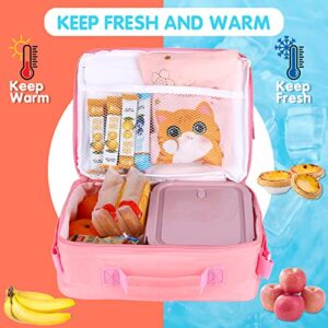 Pop Lunch Box for Girls Kids School Lunch Bag,Back to School Supplies Pop Insulated Lunch Bag Box Tote for Kids School Travel Gifts,School Supplies Office Leakproof Cooler Bag Reusable Lunch Box Girls