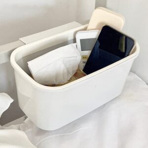 2 Pack White Hanging Cup Holders,10x5x4.5"Trolley Basket Storage,Rolling Cart Accessories Hanging Buckets Hanging Bins,Plant Containers,Storage Bucket,Make Up Pencil Holder,Kitchen Storage Container