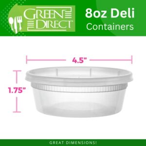 Deli Containers with Lids [8 oz. 50 Pack] Disposable Clear Lunch Containers Leakproof | Plastic Round Food Storage Containers | Freezer Containers for Food