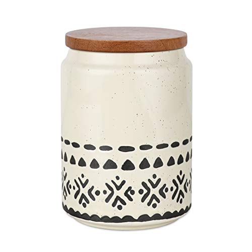 Kopmath Ceramic Kitchen Canister, Airtight Coffee Canister, 29 FL OZ (850 ml), Starry-Sky Bohemian Style, Sturdy & Dishwasher Safe, Food Storage Jar for Coffee Ground Sugar Tea Spice Nut Candy 1pc