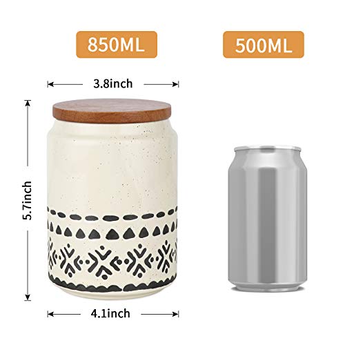 Kopmath Ceramic Kitchen Canister, Airtight Coffee Canister, 29 FL OZ (850 ml), Starry-Sky Bohemian Style, Sturdy & Dishwasher Safe, Food Storage Jar for Coffee Ground Sugar Tea Spice Nut Candy 1pc