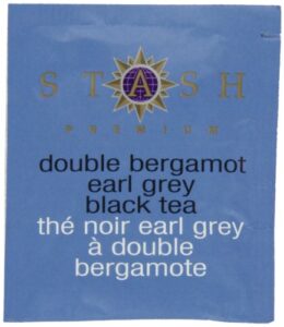 stash tea double bergamot earl grey black tea, box of 100 tea bags