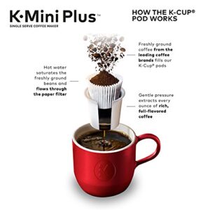 Keurig K-Mini Plus Coffee Maker, Single Serve K-Cup Pod Coffee Brewer, 6 to 12 oz. Brew Size, Stores up to 9 K-Cup Pods, Black