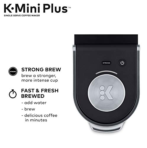 Keurig K-Mini Plus Coffee Maker, Single Serve K-Cup Pod Coffee Brewer, 6 to 12 oz. Brew Size, Stores up to 9 K-Cup Pods, Black