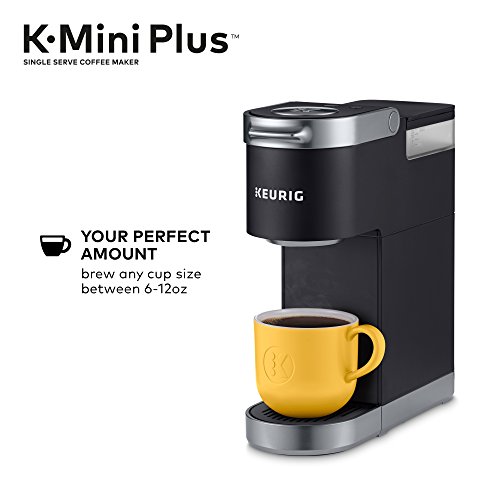 Keurig K-Mini Plus Coffee Maker, Single Serve K-Cup Pod Coffee Brewer, 6 to 12 oz. Brew Size, Stores up to 9 K-Cup Pods, Black