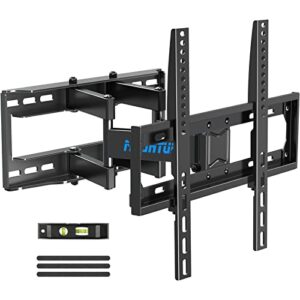 mountup tv wall mount – full motion tv wall mount for most 26-65 inch flat and curved tv up to 88 lbs, wall mount tv bracket with dual swivel articulating rod max vesa 400x400mm mu0010
