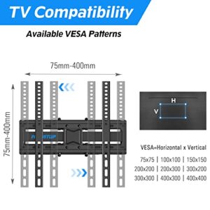 MOUNTUP TV Wall Mount - Full Motion TV Wall Mount for Most 26-65 Inch Flat and Curved TV up to 88 LBS, Wall Mount TV Bracket with Dual Swivel Articulating Rod Max VESA 400x400mm MU0010