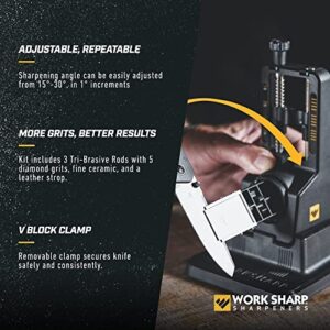 Work Sharp Precision Adjust Elite Knife Sharpener Including Additional Sharpening Stones and Carry Case