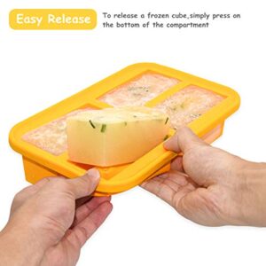 Bangp 1-Cup Silicone Freezing Tray with Lid,2 Pack,Easy-Release Silicone 1 Cup Freezer Tray,Freezer Containers,Freeze and Store Soup,Broth,Sauce,Leftovers - Makes 8 Perfect 1 Cup Portions