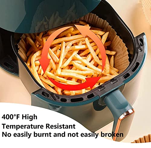 Air Fryer Disposable Paper Liner, 100PCS Non-stick Disposable Liners, Baking Paper for Air Fryer Oil-proof, Water-proof, Food Grade Parchment for Baking Roasting Microwave (100Pcs-6.3 inch)