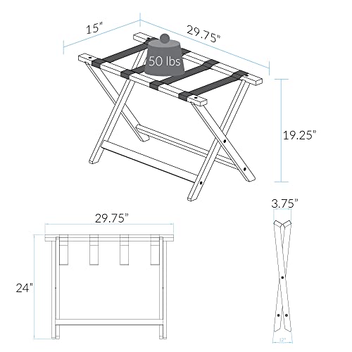 Casual Home Heavy Duty 30" Extra-Wide Luggage Rack