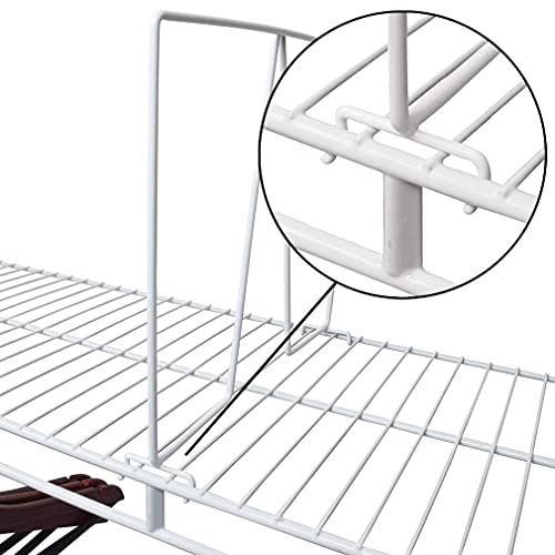 Evelots 8 Pack Wire Shelf Dividers for Closet/Office/Pantry/Garage-New & Improved-Vertical Storage/Organization-Easy No Tool Install-Plastic Coated Steel