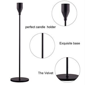 SUJUN Matte Black Candle Holders Set of 3 for Taper Candles, Decorative Candlestick Holder for Wedding, Dinning, Party, Fits 3/4 inch Thick Candle&Led Candles (Metal Candle Stand)