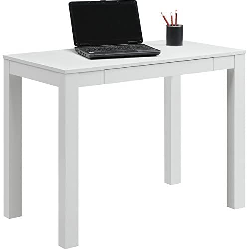 Ameriwood Home Parsons Desk with Drawer, White , 19.7D x 39W x 30H in