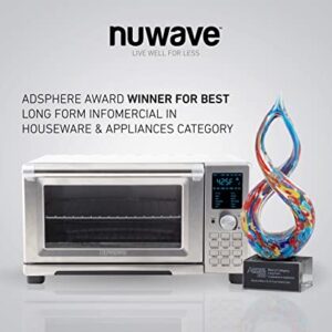 NUWAVE Bravo Air Fryer Toaster Smart Oven, 12-in-1 Countertop Convection, 30-QT XL Capacity, 50°-500°F Temperature Controls, Top and Bottom Heater Adjustments 0%-100%, Brushed Stainless Steel Look