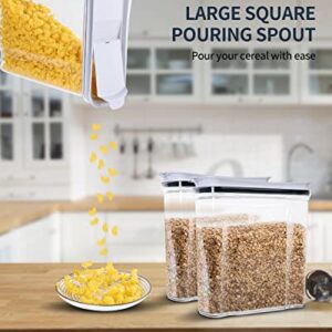 FreshKeeper Cereal Containers Storage Set, Airtight Food Storage Container with Lid 4L/135.2oz, 2PCS BPA-FREE Plastic Pantry Organization Canisters for Rice Cereal Flour Sugar Dry Food in Kitchen