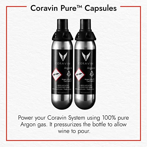 Coravin Pure Capsules - Argon Gas for Coravin Timeless and Coravin Pivot By-the-Glass Wine Saver Systems - Pack of 6